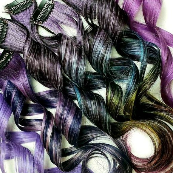 Rainbow hair extensions human hair